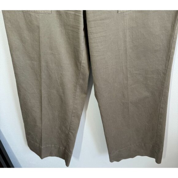 ATM Anthony Thomas Melillo Cropped Flare Pants Olive Green Sz 4 Minimalist Chic - Picture 6 of 13